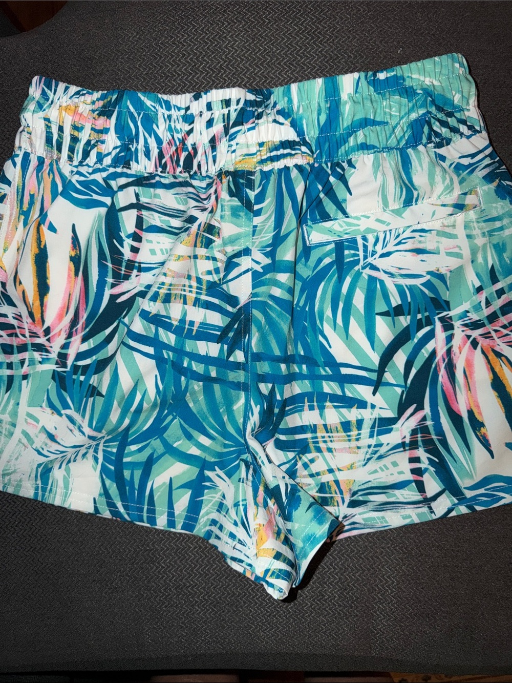 OP Tropical Leaf Print Board shorts- Teal Multicolor - Picture 3 of 3